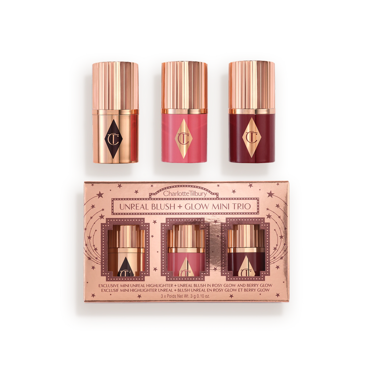 UNREAL BLUSH + GLOW MINI TRIO Mini Cheek Kit