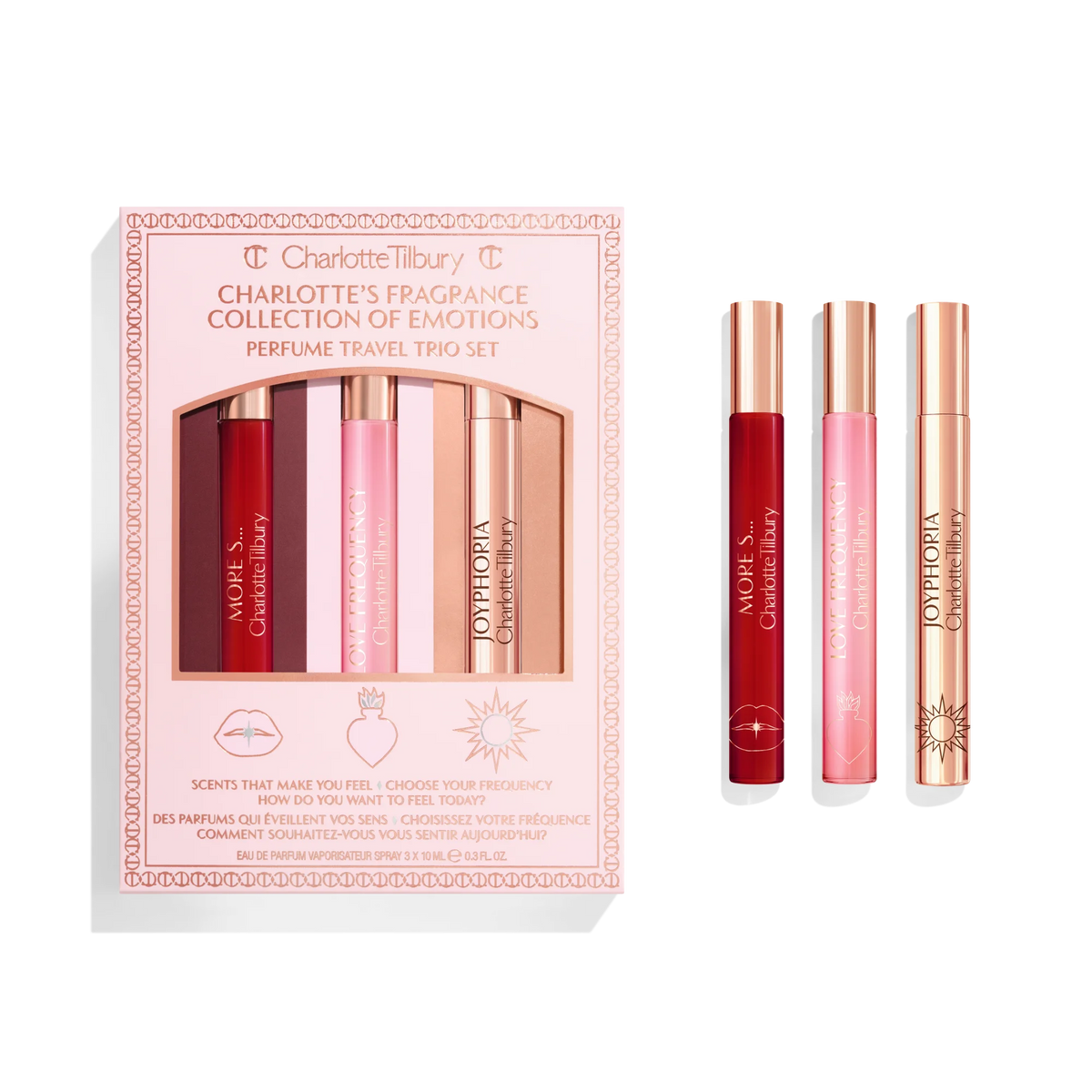 FRAGRANCE COLLECTION OF EMOTIONS PERFUME TRAVEL TRIO SET LIMITED EDITION FRAGRANCE KIT