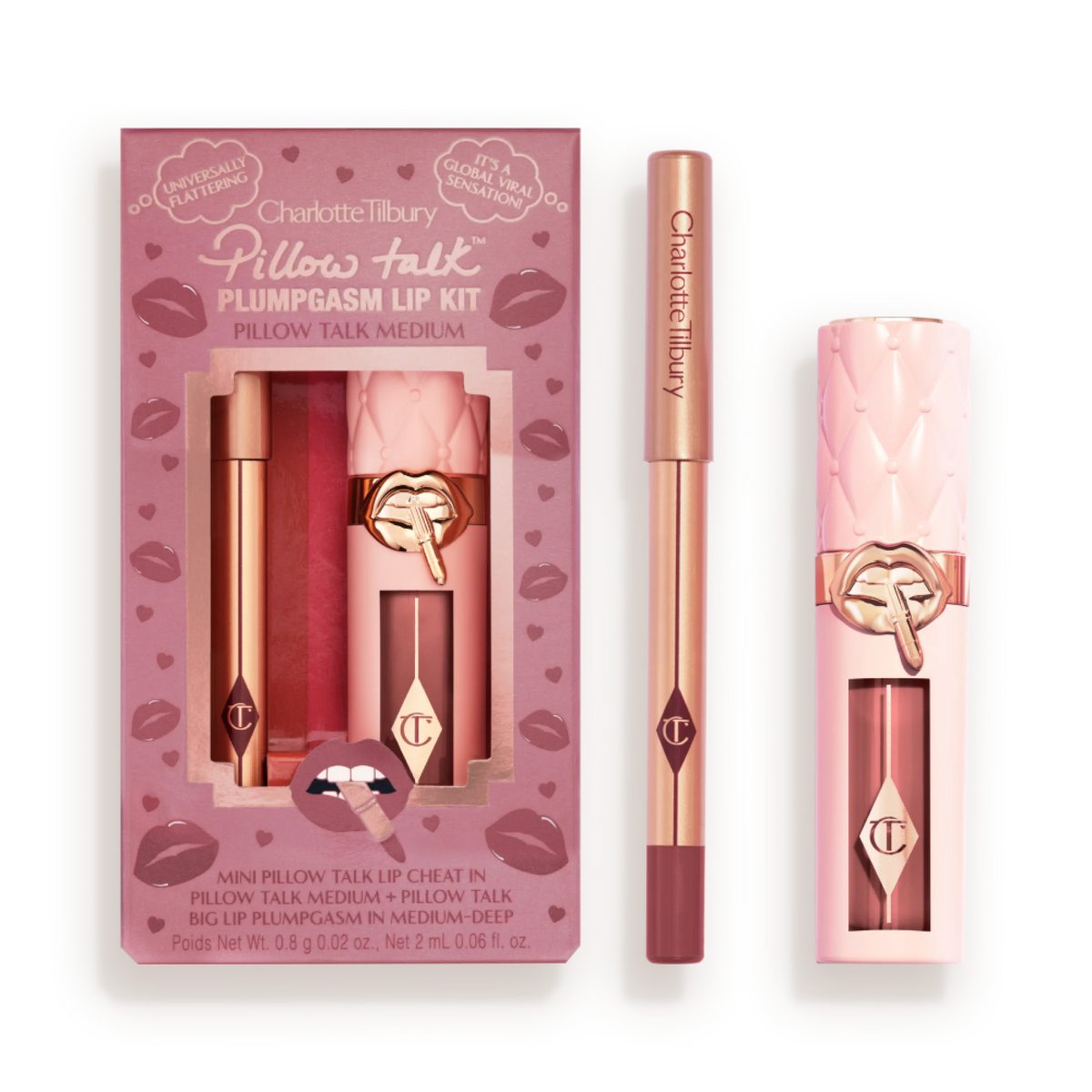 PILLOW TALK PLUMPGASM LIP KIT PILLOW TALK MEDIUM